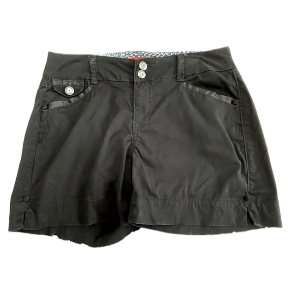 Lightweight Cotton Chino Shorts Summer Spring Vacation Pockets Black Size 4